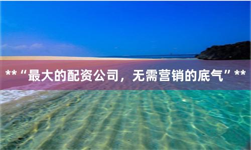 **“最大的配资公司，无需营销的底气”**